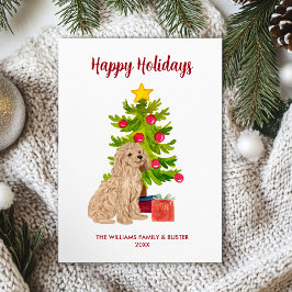 Familia de perro Goldendoodle Navidad