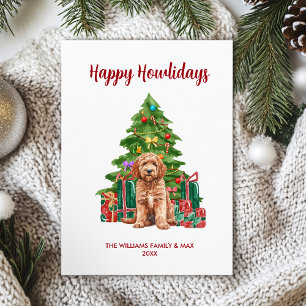 Familia de perro Goldendoodle Navidad