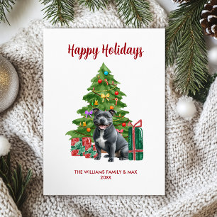 Familia de Perro Pitbull Navidad