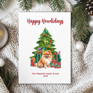 Familia de Perro Pomerania Navidad