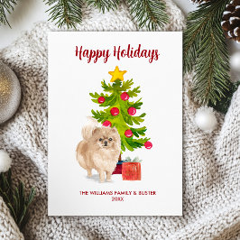 Familia de perro Pomerania Navidad