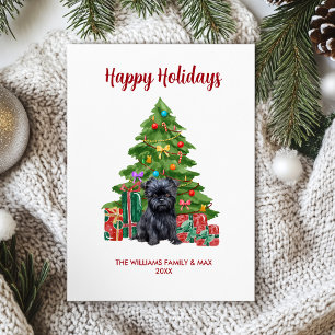 Familia de perros Affenpinscher Navidad