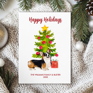 Familia de Perros Corgi Navidad