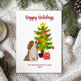 Familia de Perros Spaniel Navidad