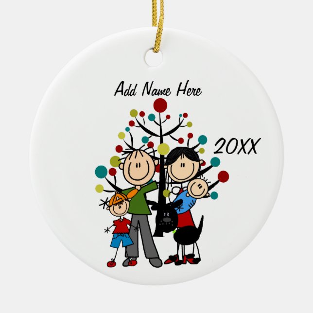 Familia de personalizables de Ornamento de 4 w/Per (Frente)