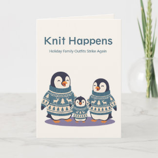 Familia de pingüinos con suéteres lindos | Navidad