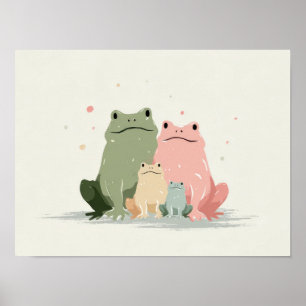 Familia de Ranas – Arte Animal Caprichoso y Lindo