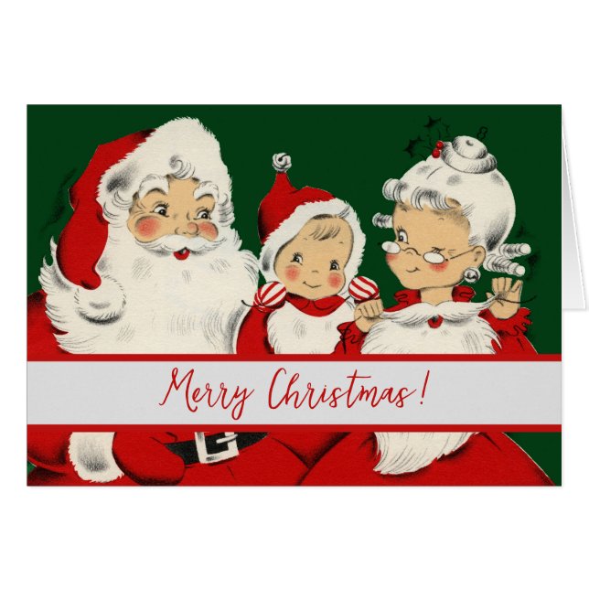 Familia de Santa Retro de Mitad de Siglo – Kitsch  (Anverso (Horizontal))
