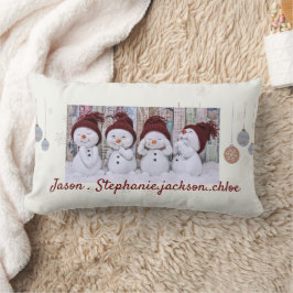 Familia de Snowman personalización de la almohada 