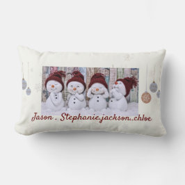 Familia de Snowman personalización de la almohada