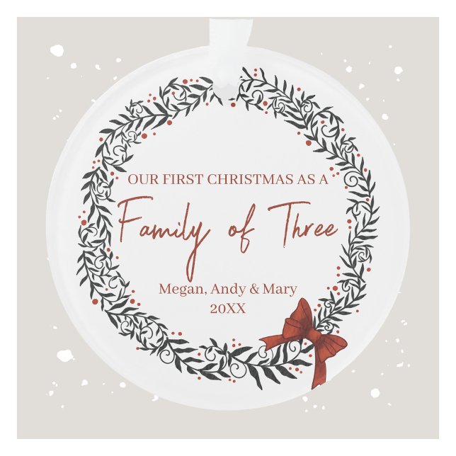 Familia de tres adornos navideños personalizados (Family of Three Personalized Christmas Ornament)