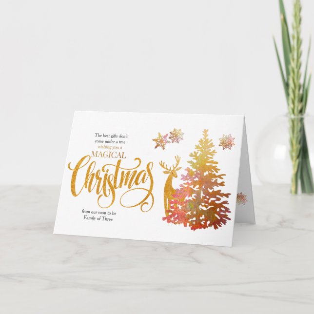 Familia de tres árboles de Navidad dorados (Anverso)