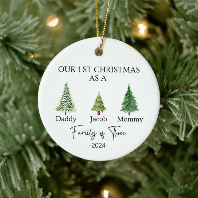 Familia de Tres Ornamentos de Navidad - Familia de (Árbol)