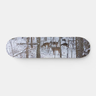 Familia Deer En Skateboard De Nieve