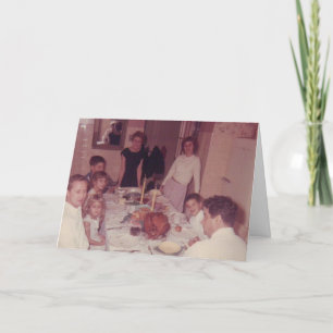 Familia divertida en la tarjeta de agradecimiento 