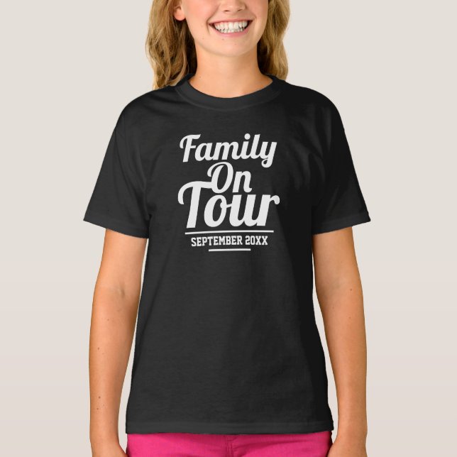 Familia en camiseta de vacaciones turísticas (Anverso)