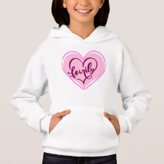 Familia en un corazón diseño rosa