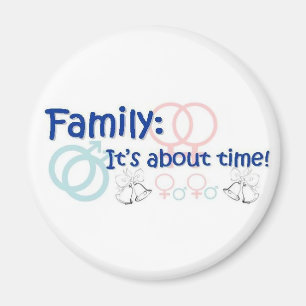 Familia-está sobre el imán del tiempo