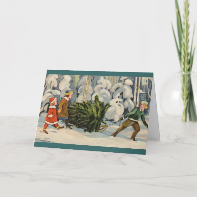 Familia estonia con el árbol de navidad (Anverso)