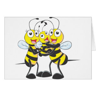 Familia feliz de la abeja