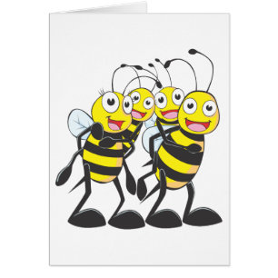 Familia feliz de la abeja que se divierte junto