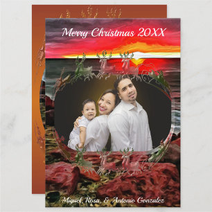 Familia Feliz Navidad Banderas Sunset 914