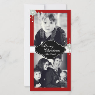 Familia Feliz Navidad Dos Tarjeta Fotográfica - Ro