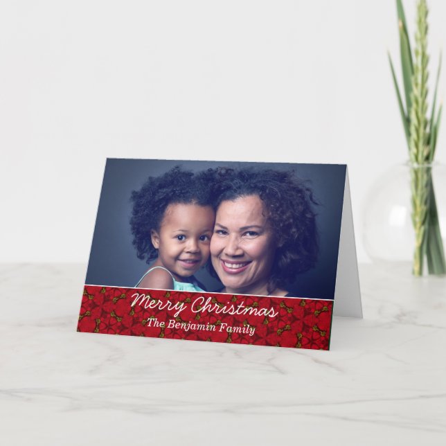 Familia Feliz Navidad Mamá Foto Personalizada (Anverso)