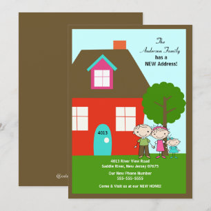 Familia Figura de palos CUTE ~ Invitación en movim