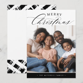 FAMILIA FOTO Feliz Navidad caligrafía negra