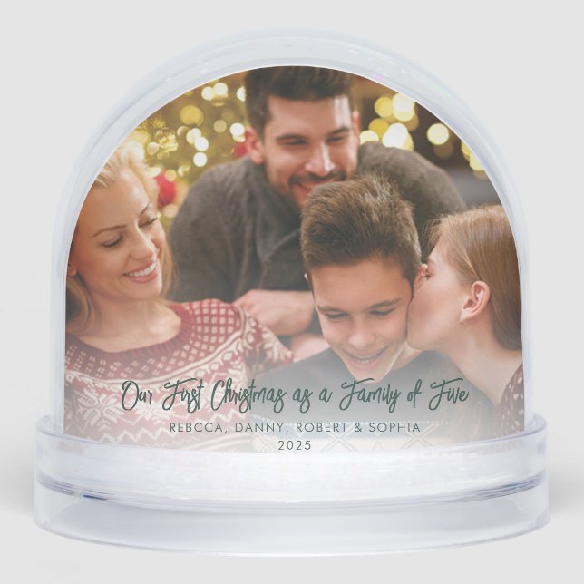 Familia fotográfica moderna Primera Navidad como f (Anverso)