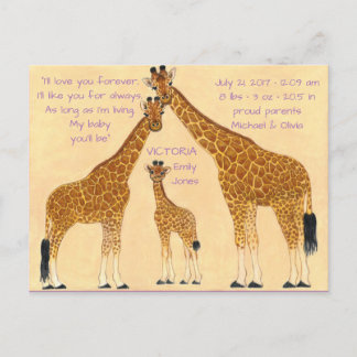 Familia Giraffe - Anuncio de nacimiento