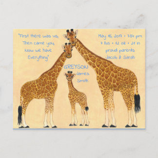 Familia Giraffe - Anuncio de nacimiento