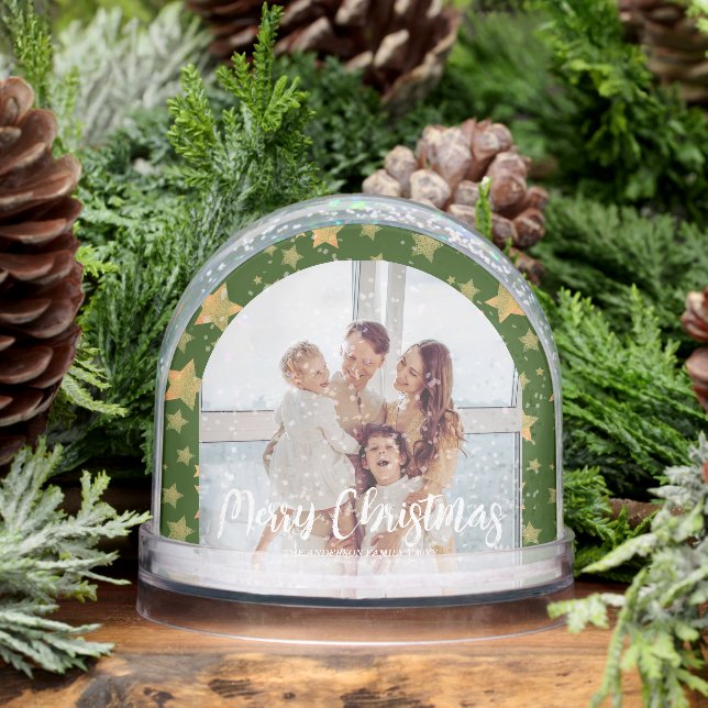 Familia Gold Verde Foto Simple Feliz Navidad (Invierno)