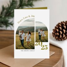 Familia moderna Navidad verde oliva plegada