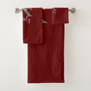 Familia Monograma Blanco Burgundy Gris 