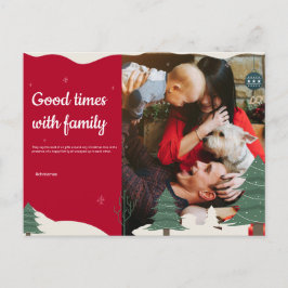 Familia Navidades Postales con bebé y perro