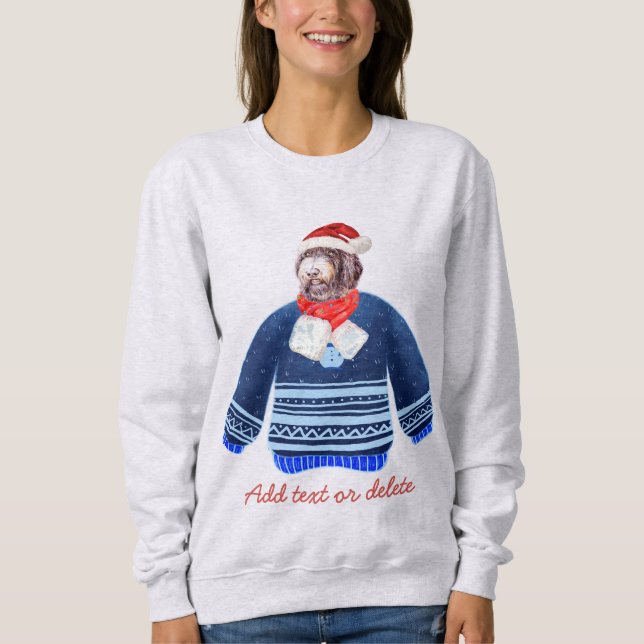 Familia Newfypoo Navidad Suéter Feo de Navidad Per (Anverso)