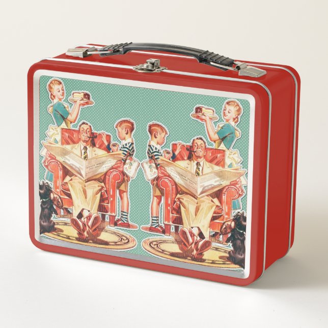 Familia nuclear de los años 50, ama de casa retro (Anverso)