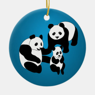 Familia Panda de Ornamento de Navidad de Tres Pers