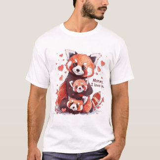Familia Panda Roja: Mami, te amo camiseta