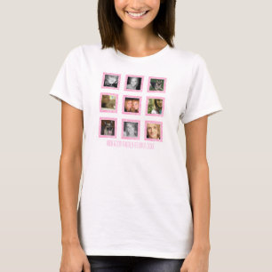 Familia personalizada: Marco rosado: Camiseta de
