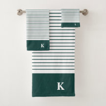 Familia personalizada monogramada de rayas verdes