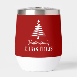 familia personalizado árbol de Navidad rojo