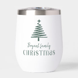 Familia personalizado árbol de Navidad simple verd