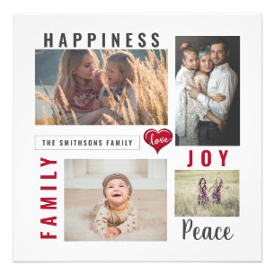 Familia personalizado Collage de fotos Love Joy
