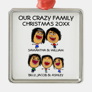 Familia personalizado de cinco ornamentos