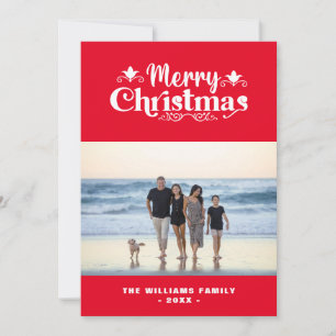 Familia personalizado foto simple navidad moderna 