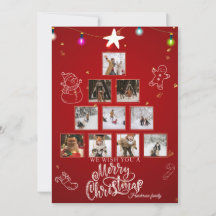 Familia personalizado saluda Feliz Navidad