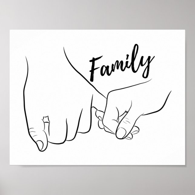 Familia Promesa Pinky Línea Mínima Arte Cuto Simpl (Frente)